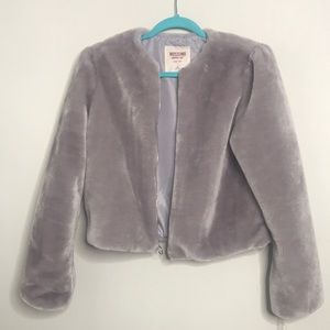 Lilac faux fur coat